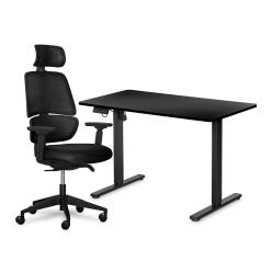 Комплект Mealux PowerDesk Lite Black + Leo Air Plus Black