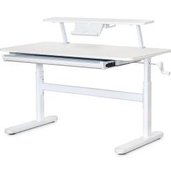 Дитячий стіл ErgoKids TH-215 White з полицею